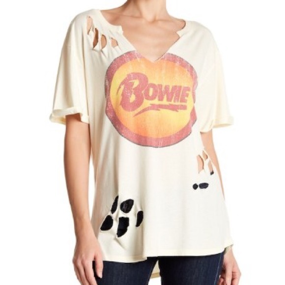 Recycled Karma Tops - NWT Recycled Karma distressed David Bowie T-shirt